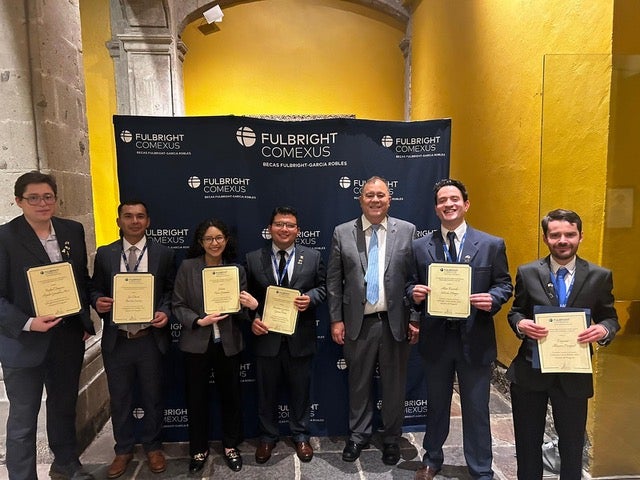 Mexican Fulbright students with Rice's Dean Seiichi Matsuda